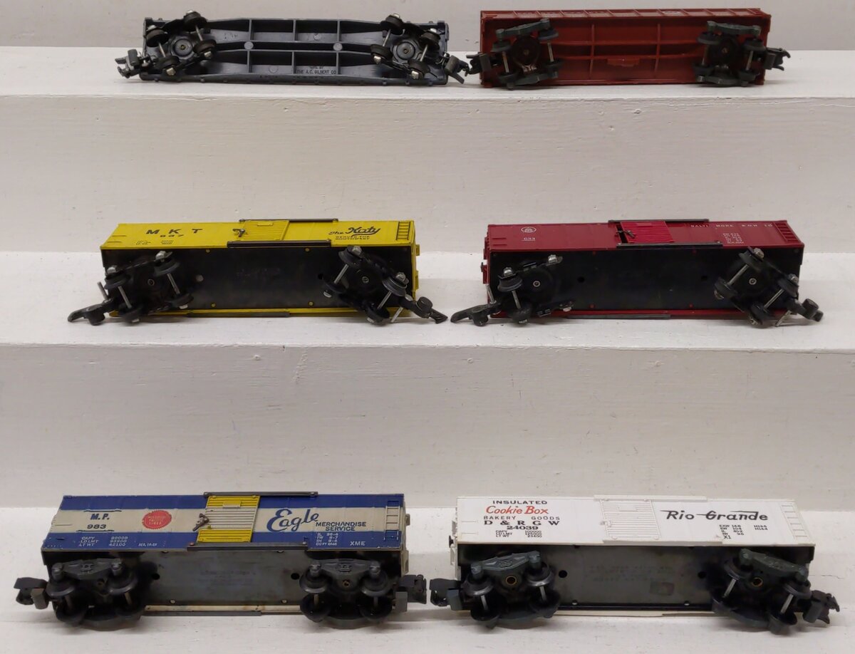 American Flyer S Gauge Freight Cars 637, 24110, 24039, 42597, 633, 983 [6] VG