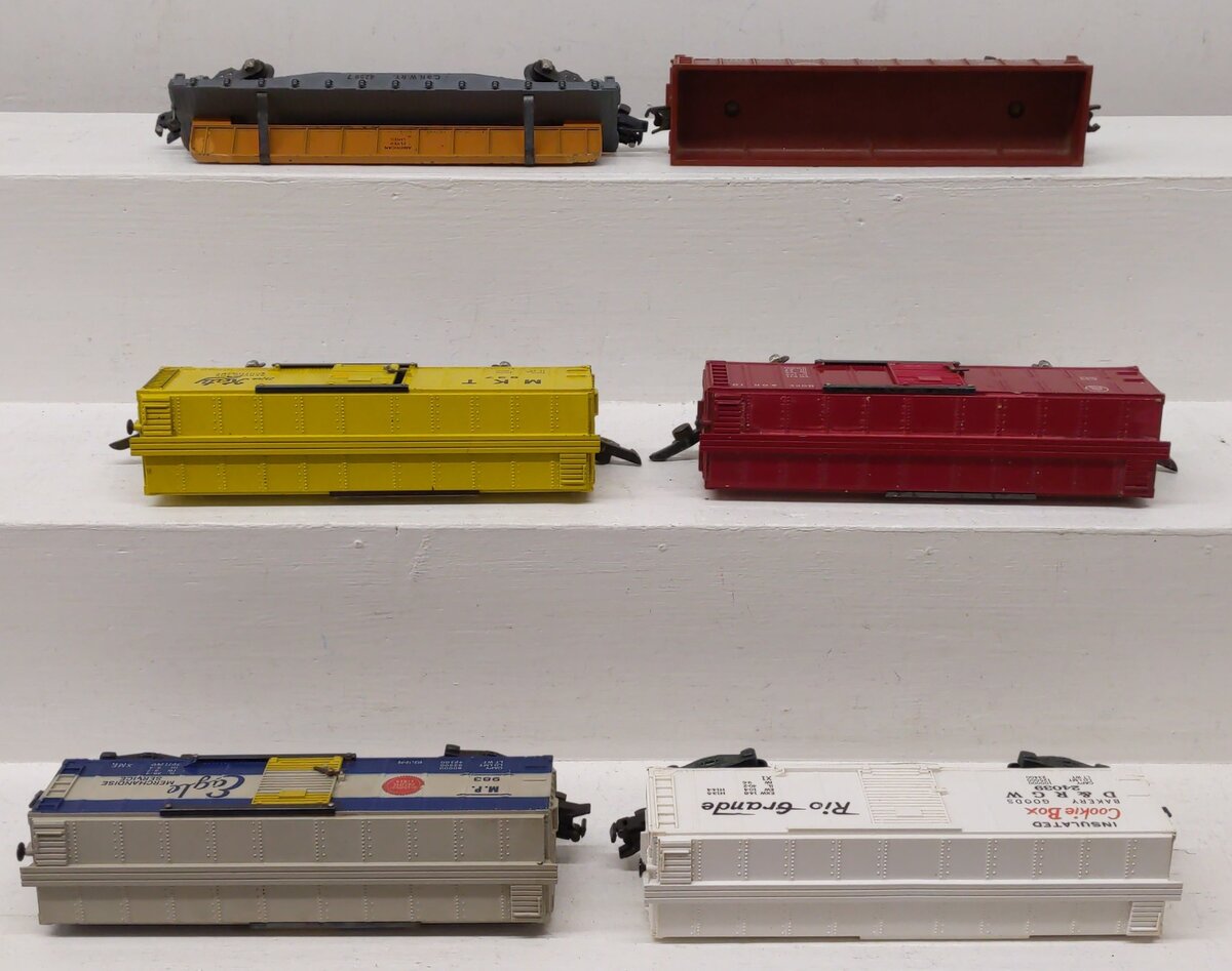 American Flyer S Gauge Freight Cars 637, 24110, 24039, 42597, 633, 983 [6] VG