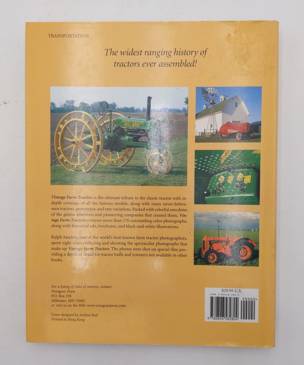 Vintage Farm Tractors Hardcover Book By Ralph W. Sanders EX