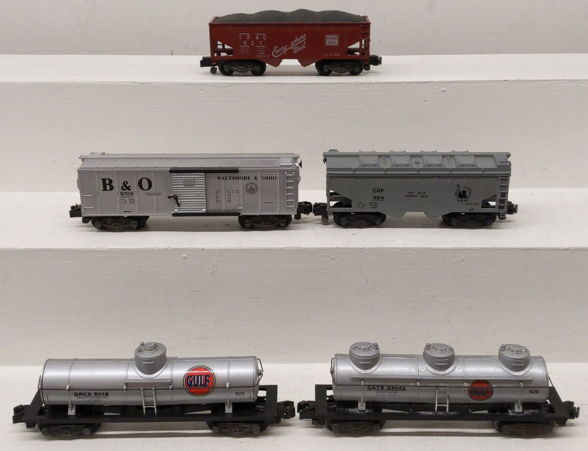 American Flyer S Gauge Assorted Freight Cars 924, 925, 926, 4-9709, 921 [5] VG