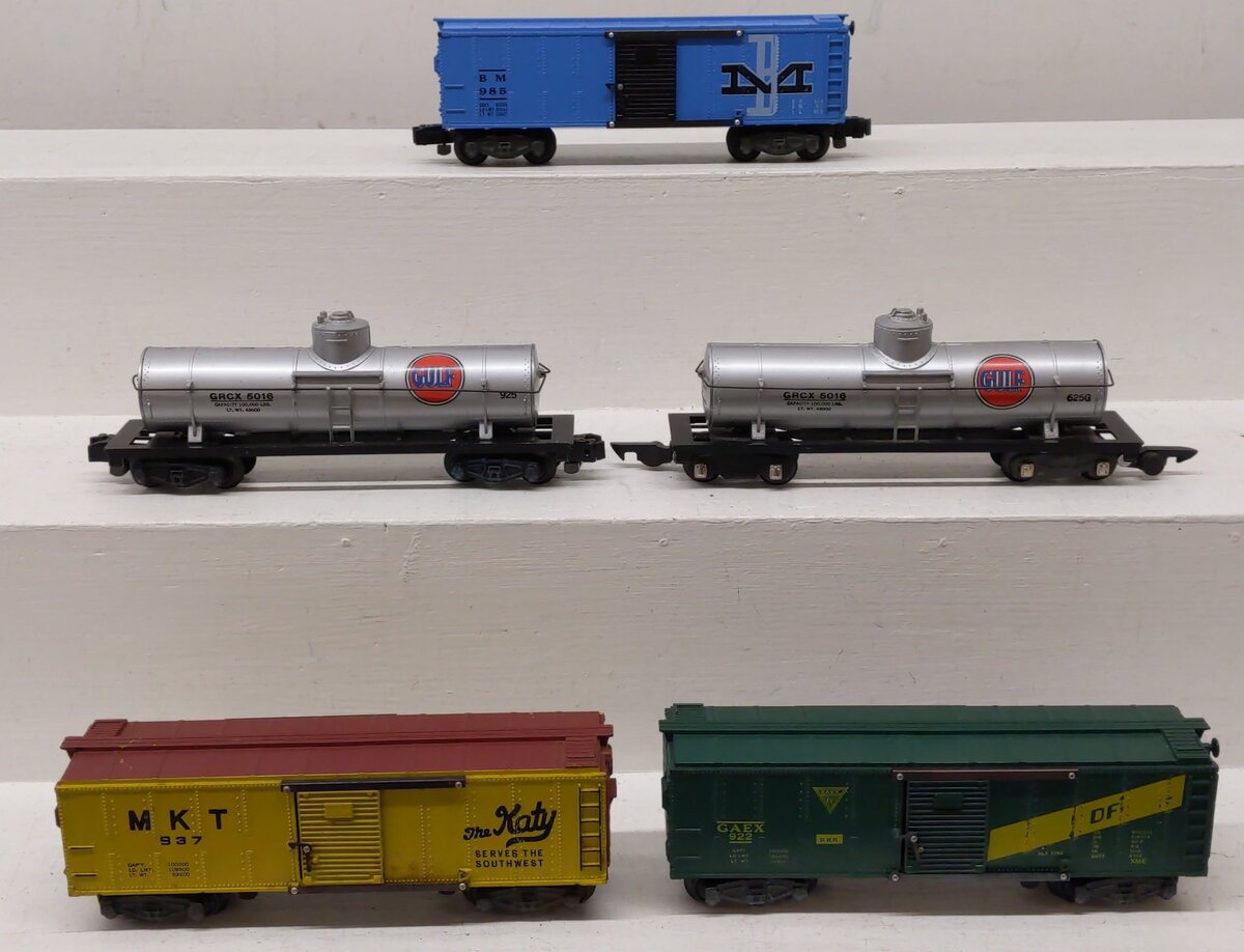 American Flyer Vintage S Gauge Boxcars & Tank Cars 985, 937, 925, 625G, 922 [5] VG