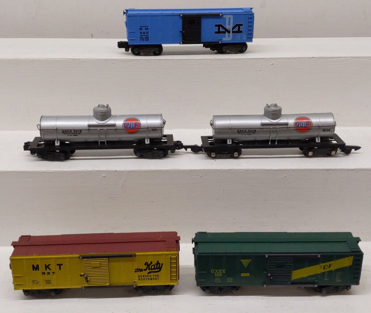 American Flyer Vintage S Gauge Boxcars & Tank Cars 985, 937, 925, 625G, 922 [5] VG