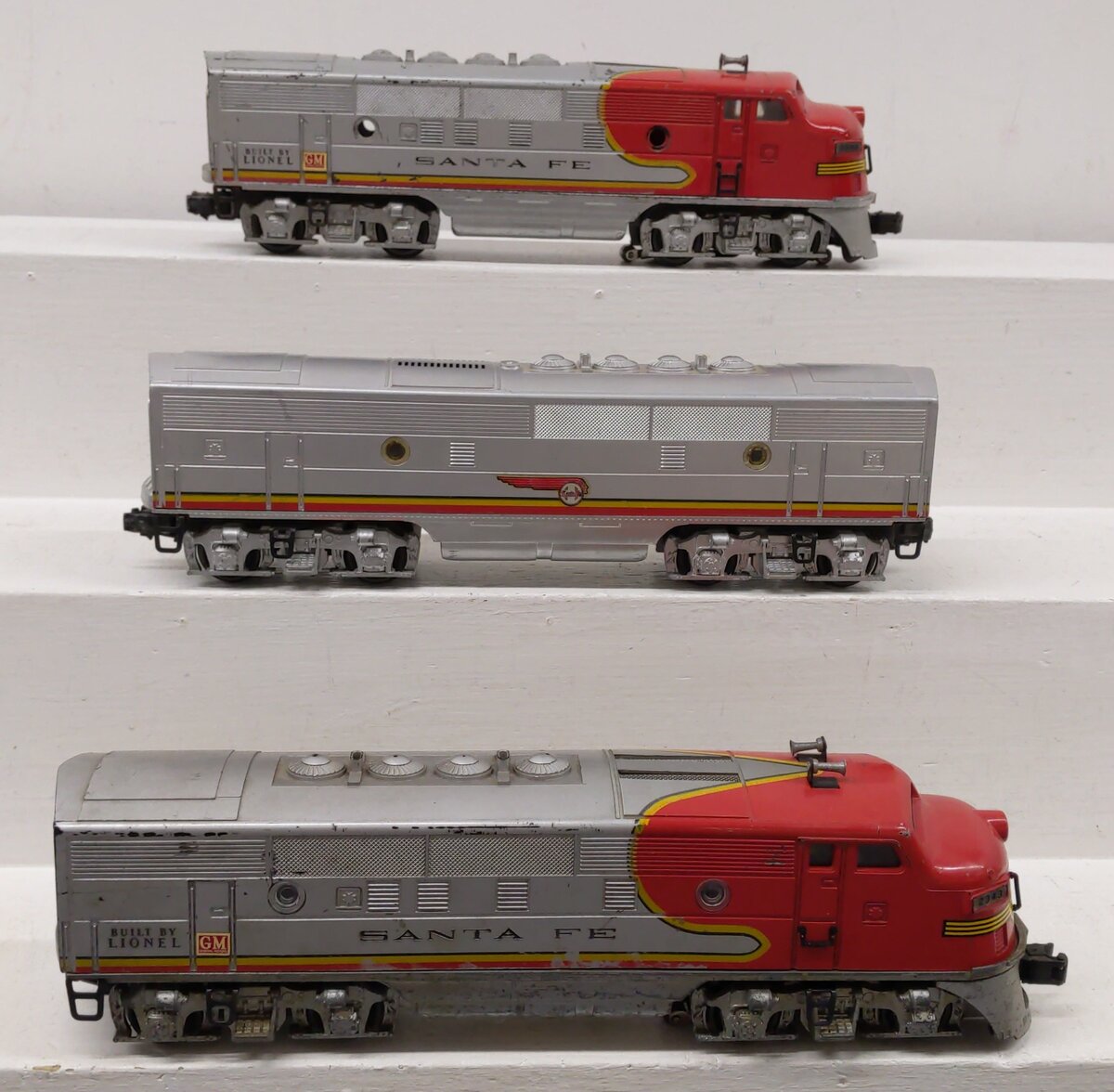 Lionel 2343 Vintage O Santa Fe F3 ABA Diesel Locomotive Set VG