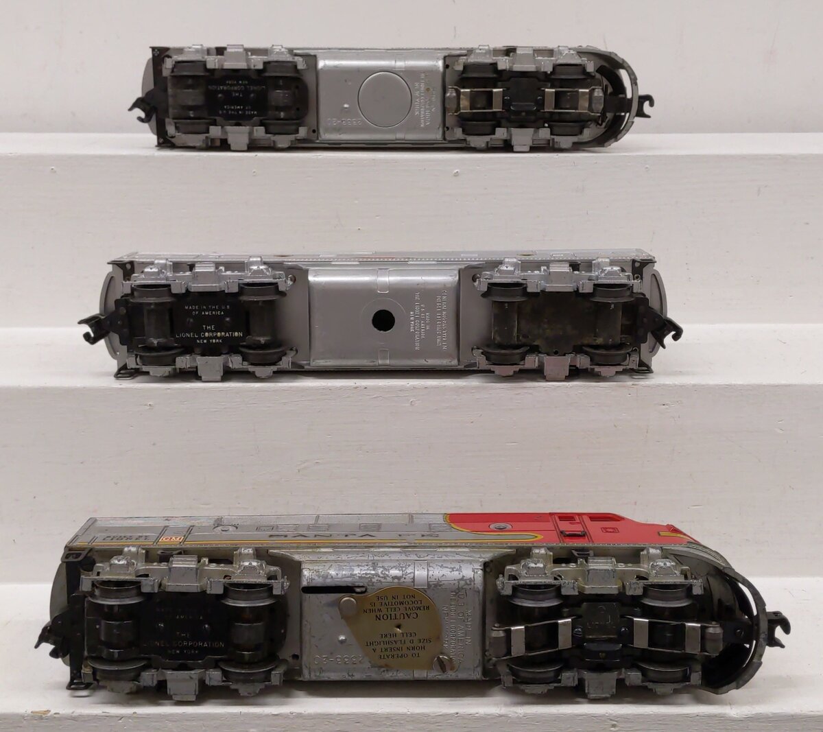 Lionel 2343 Vintage O Santa Fe F3 ABA Diesel Locomotive Set VG