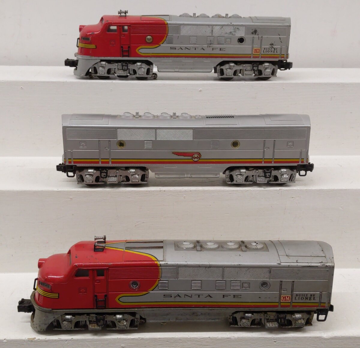 Lionel 2343 Vintage O Santa Fe F3 ABA Diesel Locomotive Set VG