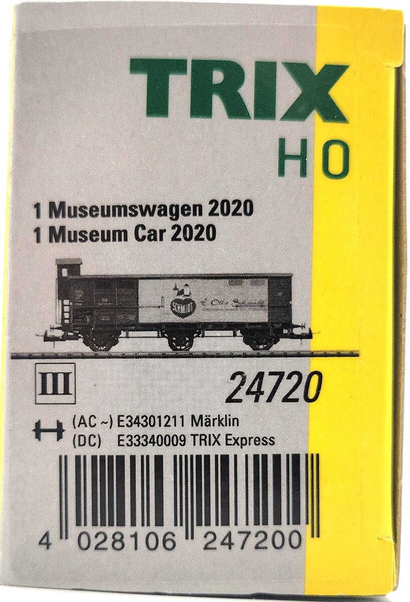 Trix 24720 HO Scale DB Museum Box Car #521020 LN/Box