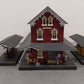 MTH 30-90094 O Dark Red Stone Passenger Station w/Dual Platforms-Custom