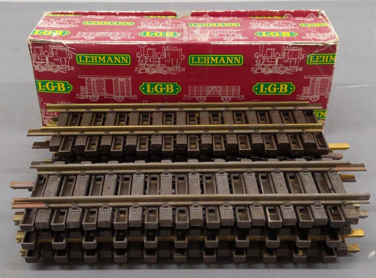 LGB 10000 G Scale 12 Inch Brass Rail Straight Track Sections (Box of 12)/Box
