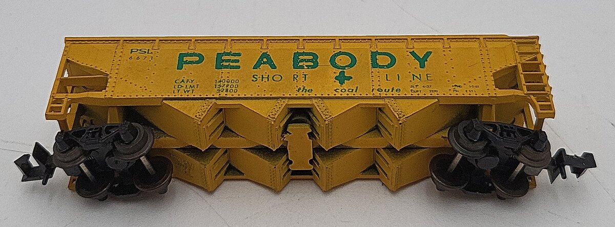 Minitrix 3279 N Scale Peabody Short Line Hopper Car #6671 VG