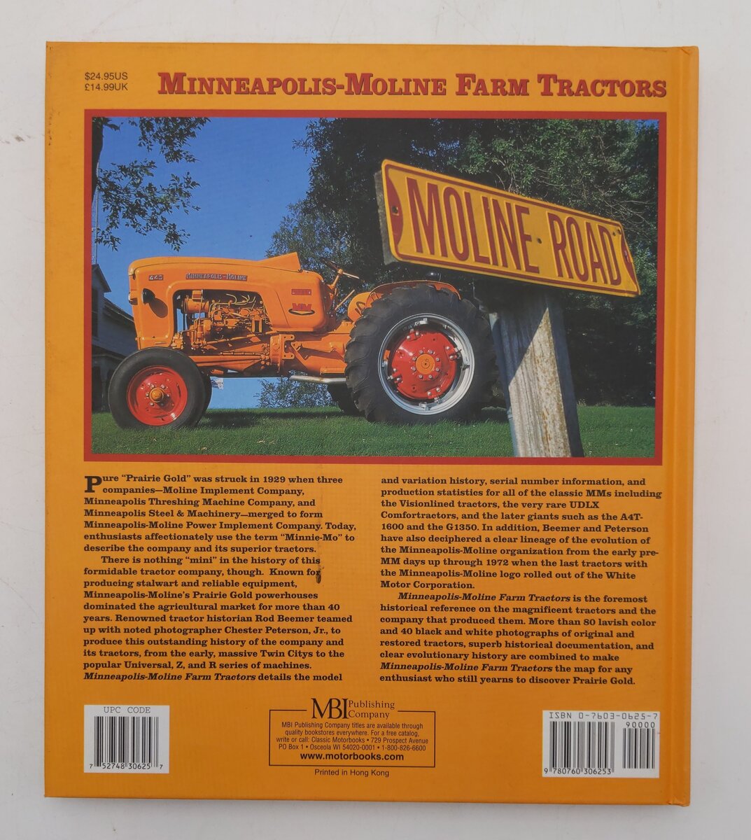 Minneapolis-Moline Farm Tractors Hardcover Book By Chester Peterson Jr. EX