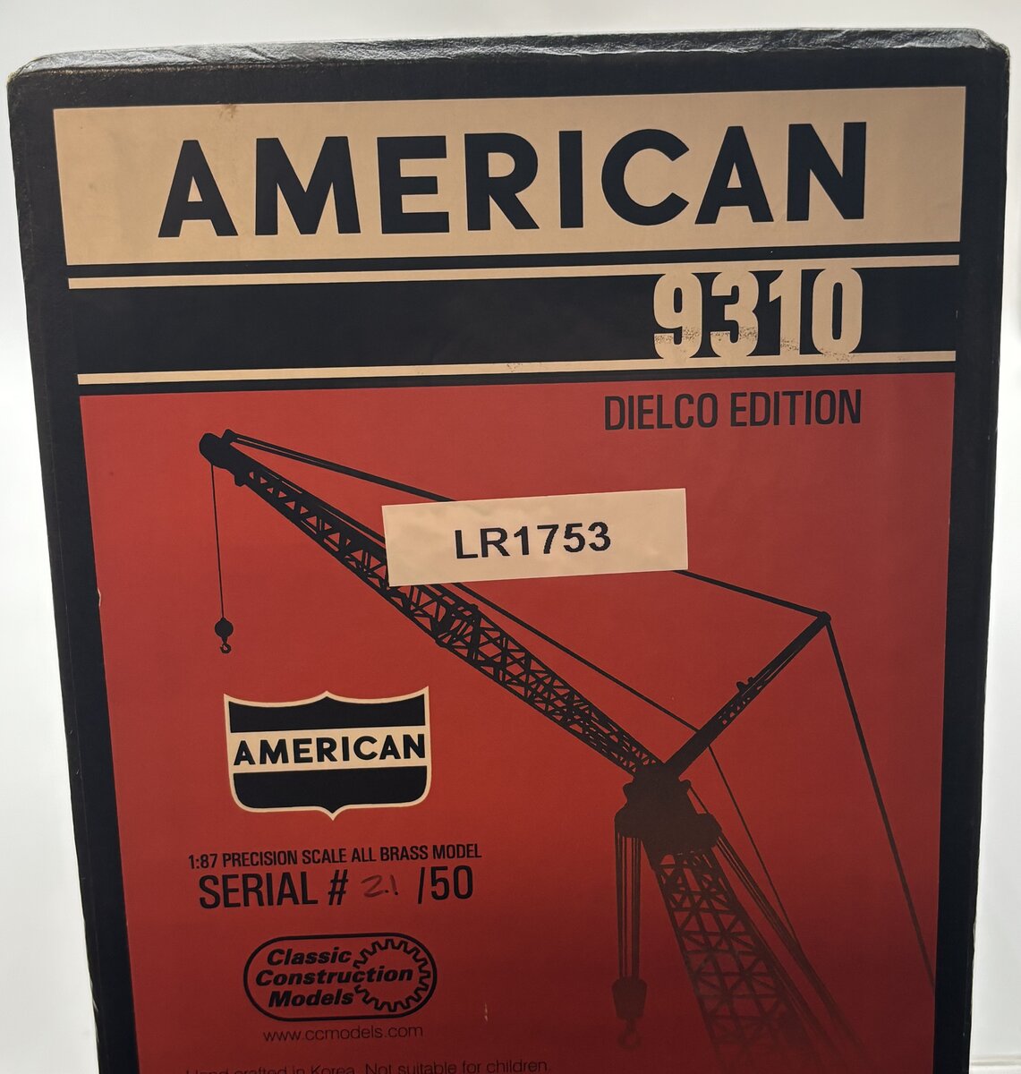 CCM 9310 BRASS 1:87 Scale American 9310 Crawler Crane LN/Box