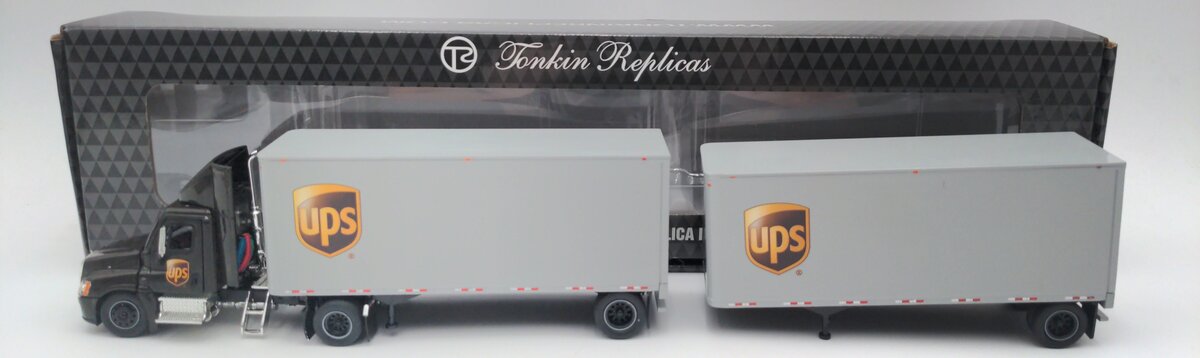 Trucks N' Stuff 1:53 Diecast Freightliner Cascadia Daycab w/ 28" Double Trailers/Box