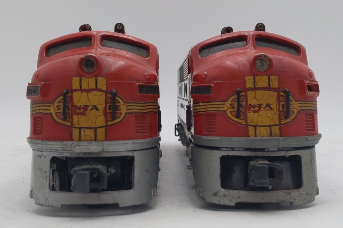 Lionel 2343 Vintage O Gauge Santa Fe F3 AA Diesel Locomotive Set VG