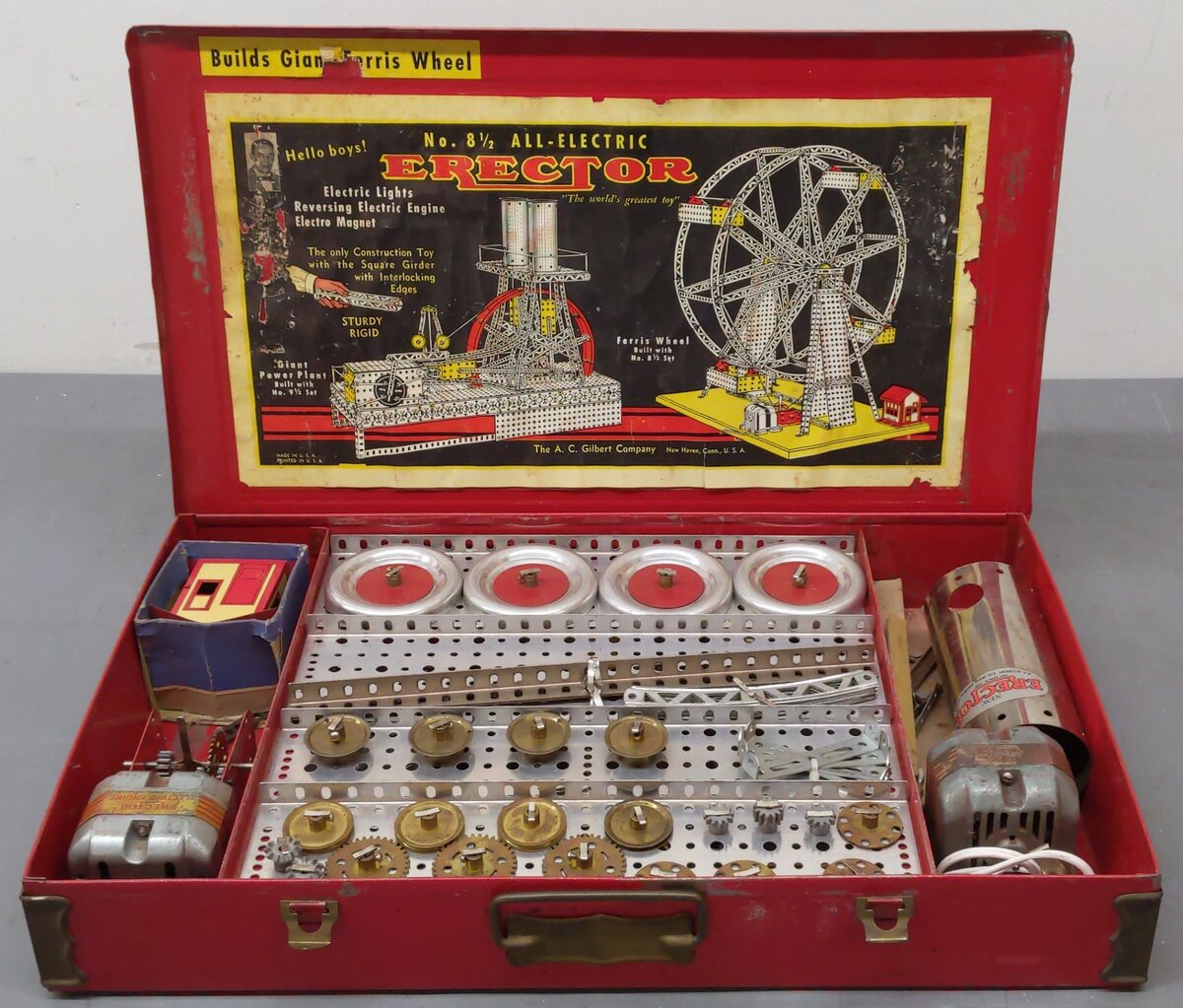 Gilbert 8 1/2 Vintage Erector All Electric Ferris Wheel Kit/Box