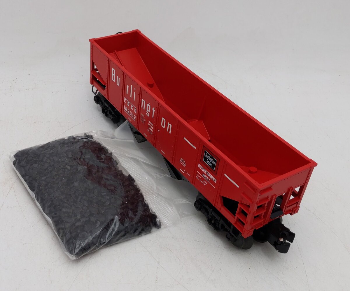 Lionel 6-26779 O Gauge Burlington Operating Hopper #189312 w/ Coal Load LN/Box