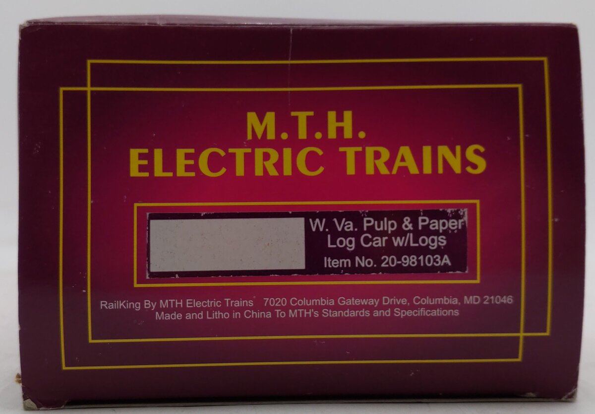 MTH 20-98103A O Gauge West Virginia Pulp and Paper Log Car w/Logs #153 LN/Box