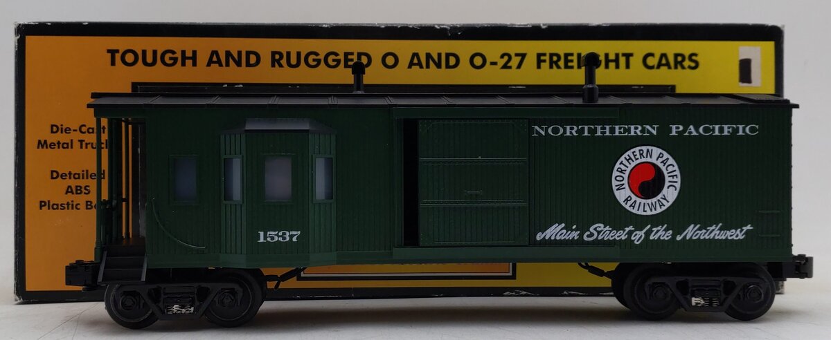 MTH 30-7725 O Gauge Northern Pacific Work Caboose with Bay Window LN/Box