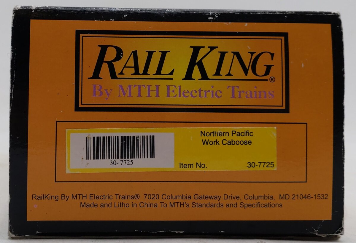 MTH 30-7725 O Gauge Northern Pacific Work Caboose with Bay Window LN/Box