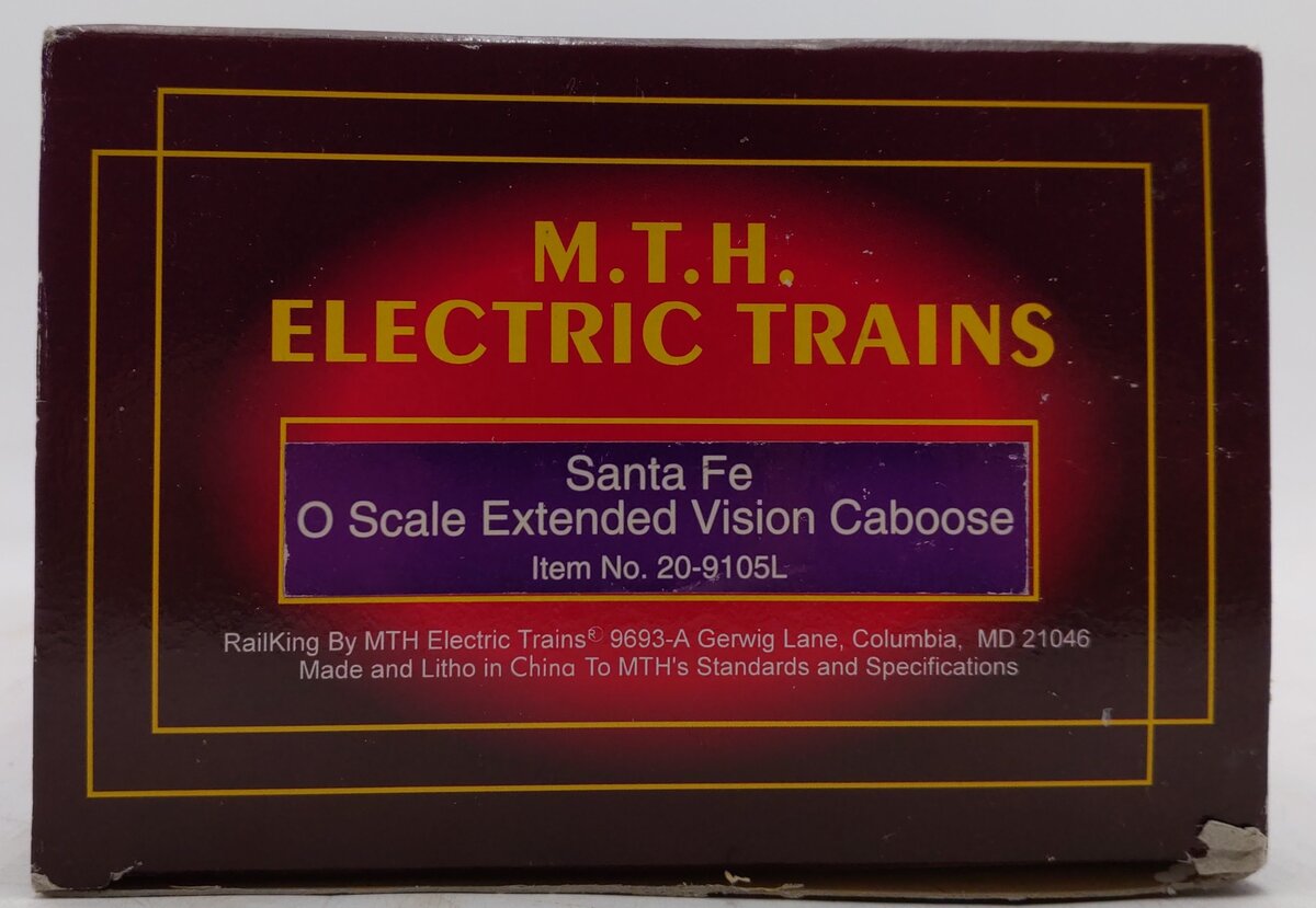 MTH 20-9105 O Gauge Santa Fe Extended Vision Caboose #999793 LN/Box