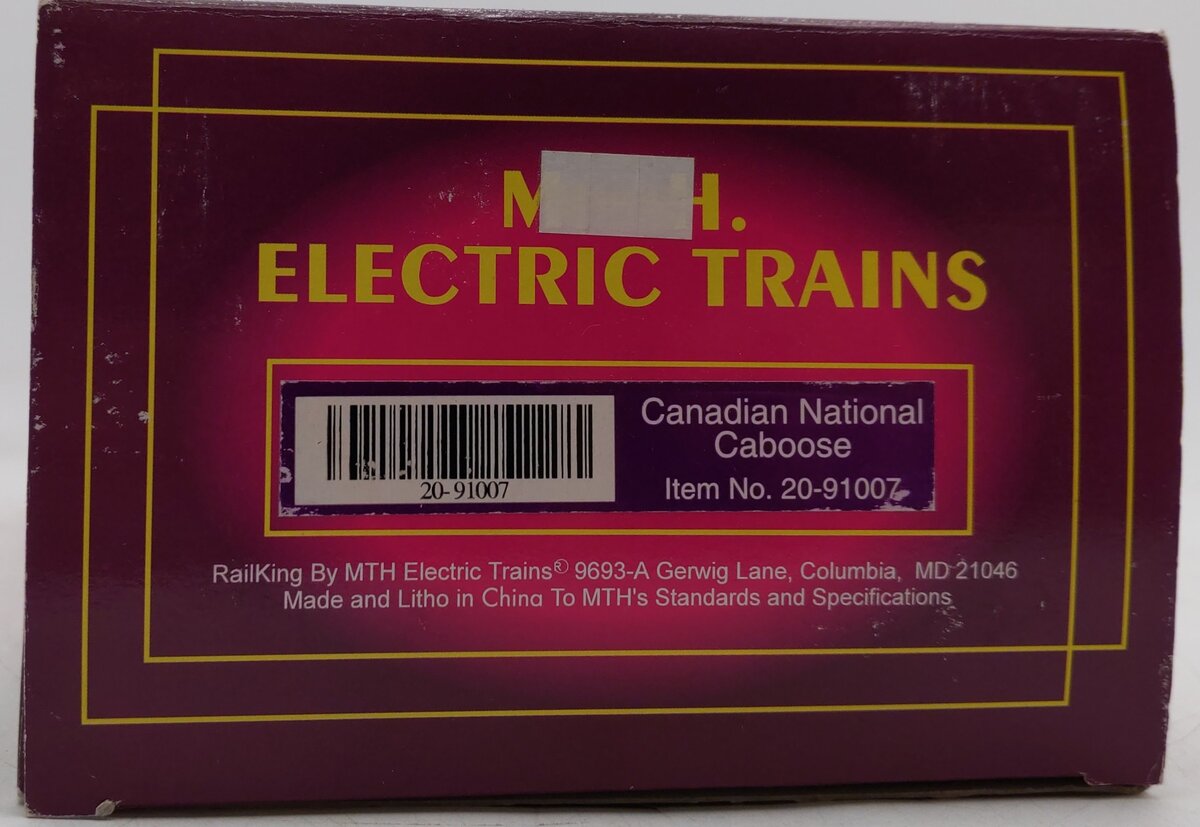 MTH 20-91007 O Gauge Canadian National Extended Vision Caboose #79575 LN/Box
