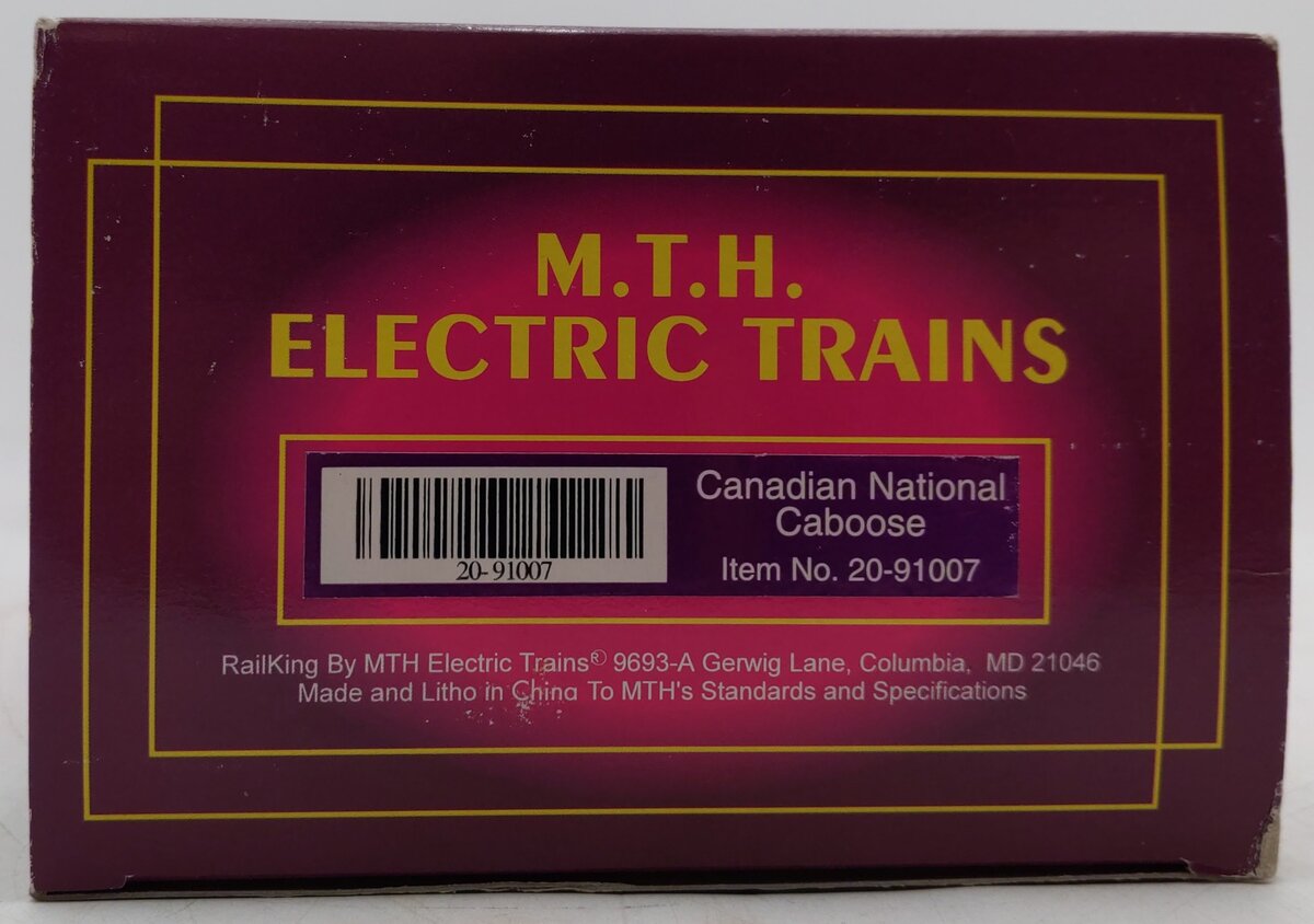 MTH 20-91007 O Gauge Canadian National Extended Vision Caboose #79575 LN/Box