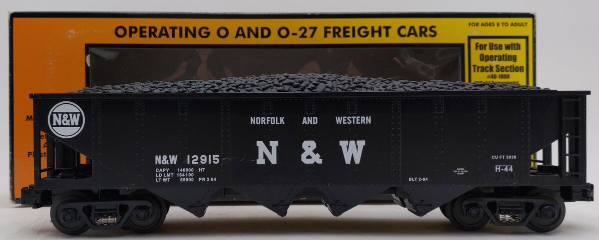 MTH 30-7525 O Gauge Norfolk & Western Operating Hopper Car #12915 EX/Box