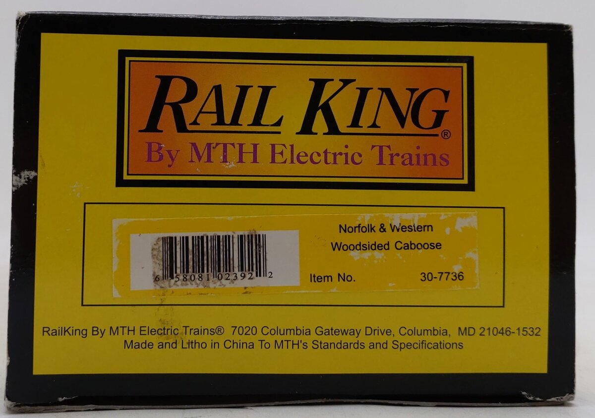 MTH 30-7736 O Gauge Norfolk and Western Woodside Caboose LN/Box