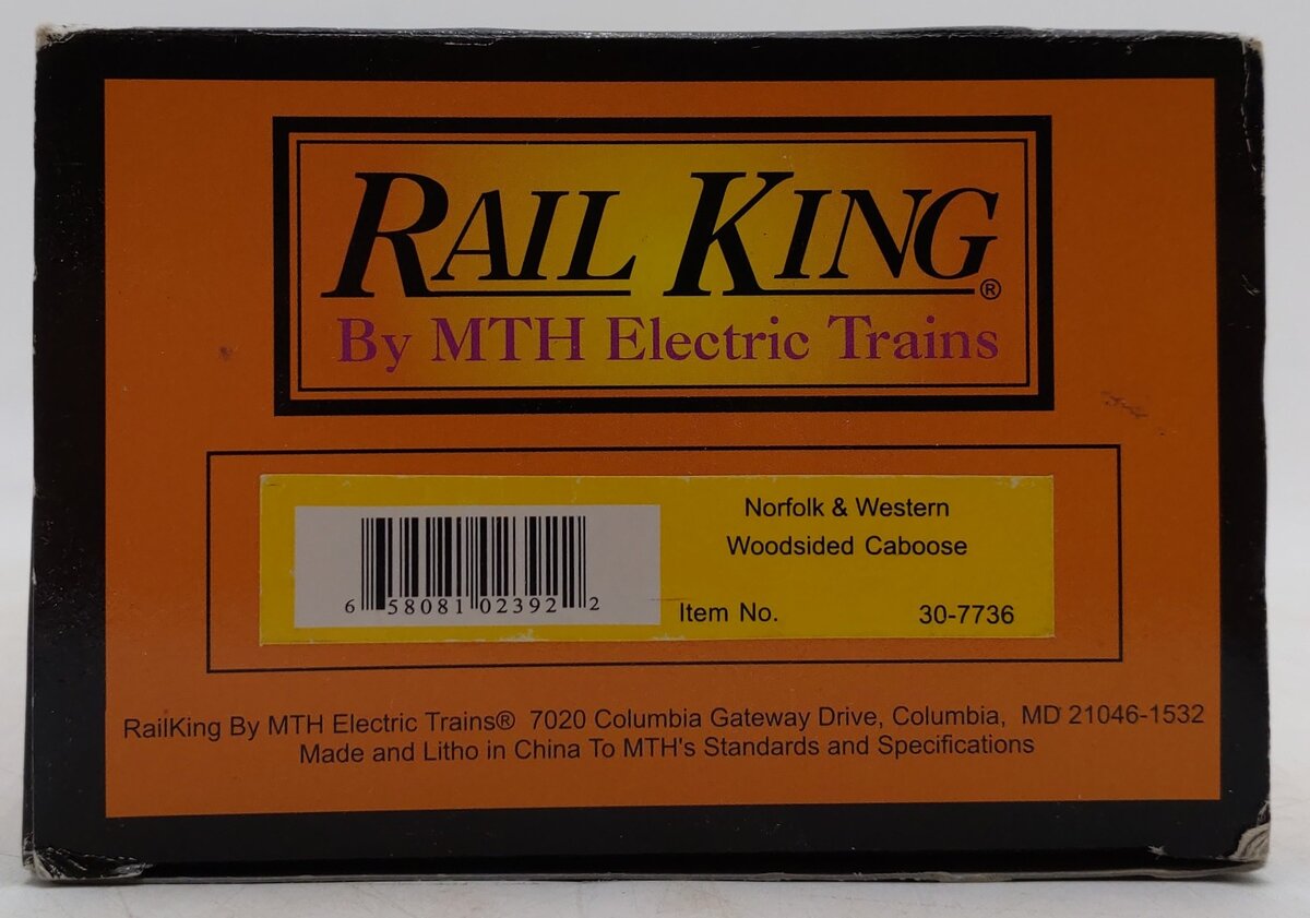 MTH 30-7736 O Gauge Norfolk and Western Woodside Caboose LN/Box