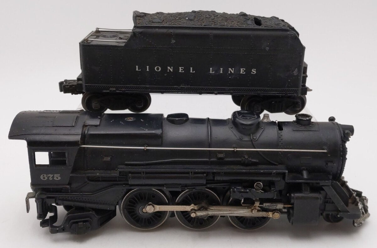Lionel 675 Vintage O 2-6-2 K-4 Pacific Diecast Steam Locomotive & 2466WX Tender