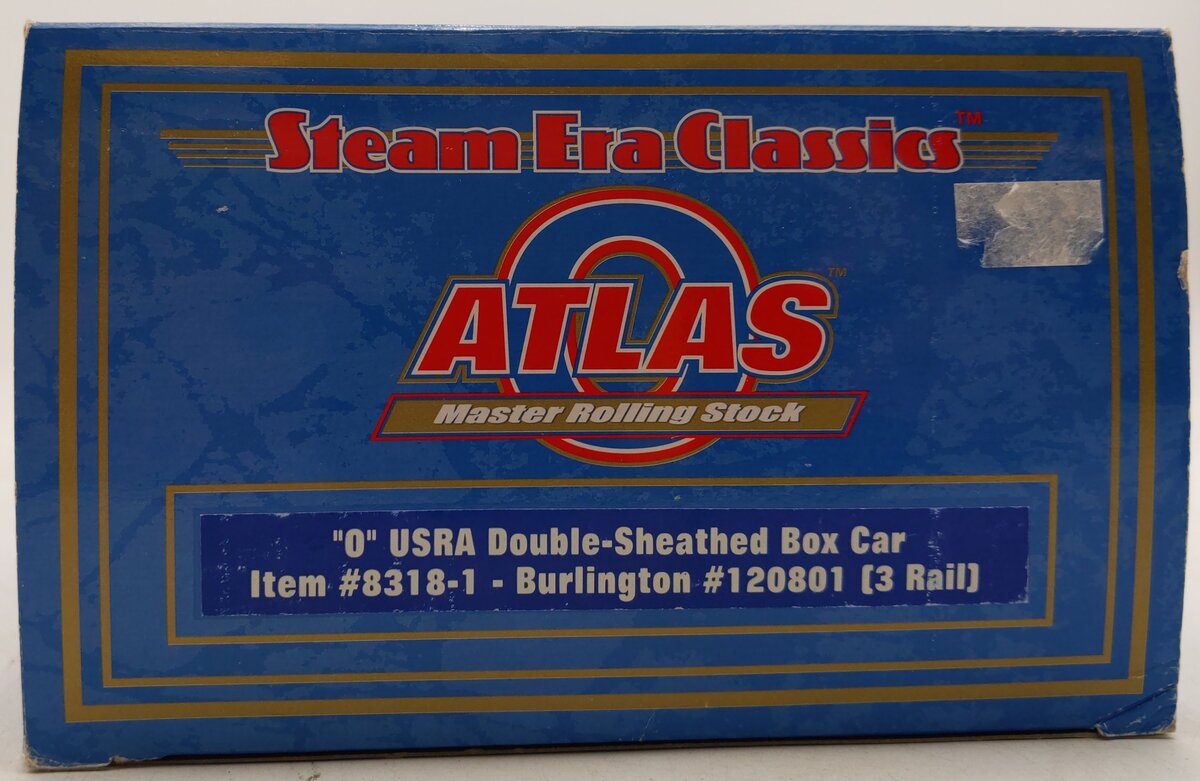 Atlas 8318-1 O Gauge USRA Double-Sheathed Box Car Burlington #120801 (3 Rail) LN/Box