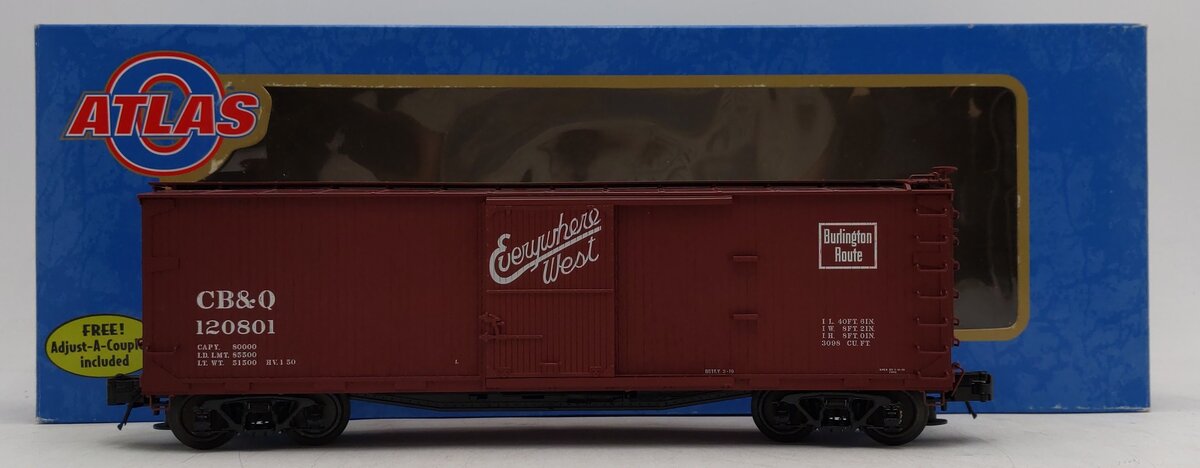 Atlas 8318-1 O Gauge USRA Double-Sheathed Box Car Burlington #120801 (3 Rail) LN/Box