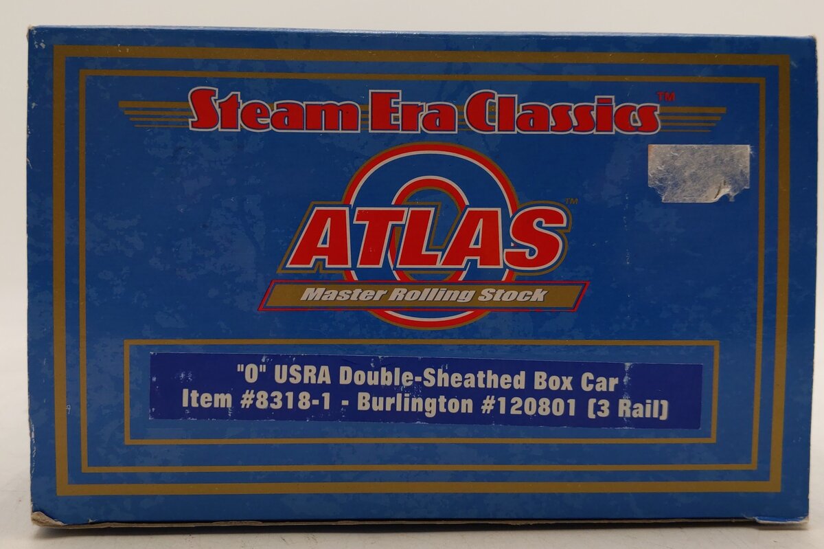 Atlas 8318-1 O Gauge USRA Double-Sheathed Box Car Burlington #120801 (3 Rail) LN/Box
