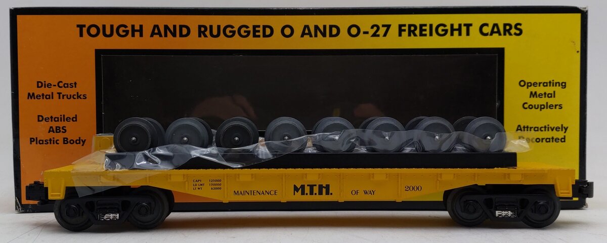 MTH 30-7668 O Gauge MTH Transport Flatcar w/ 8-Wheel Sets LN/Box