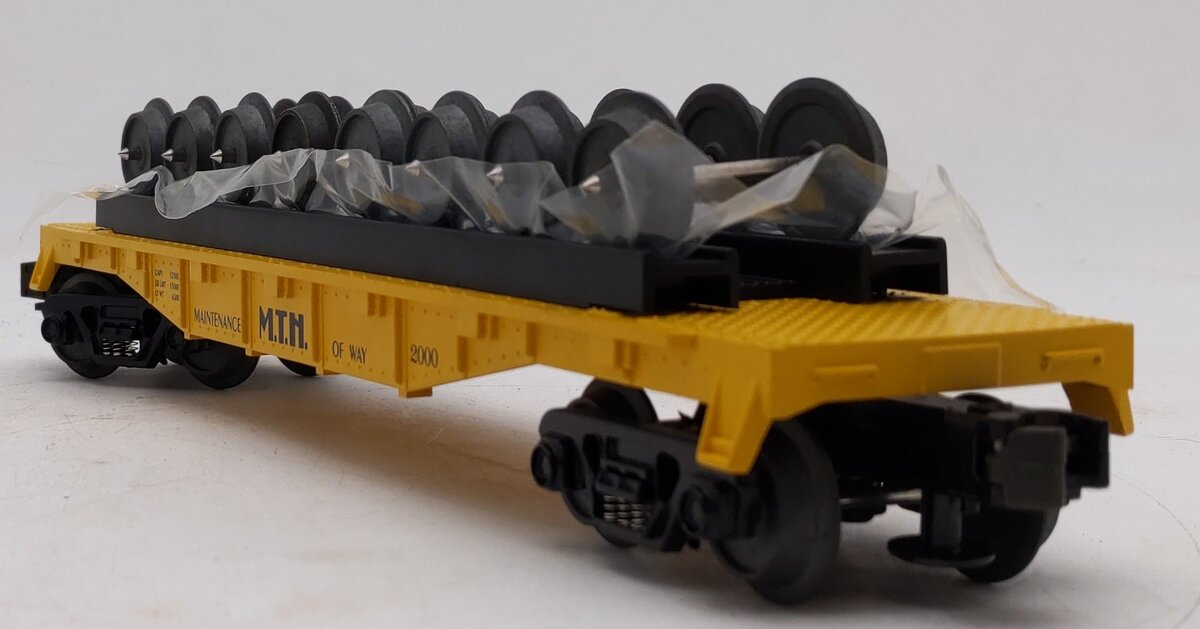 MTH 30-7668 O Gauge MTH Transport Flatcar w/ 8-Wheel Sets LN/Box
