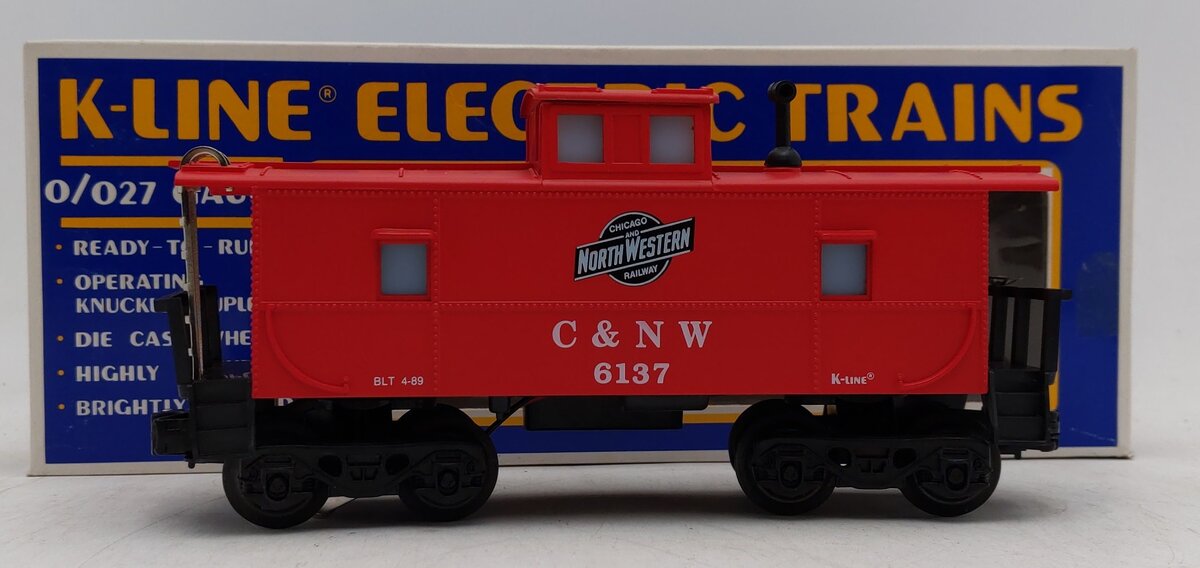 K-Line K6137 O/O27 Chicago & Northwestern Lighted Caboose LN/Box