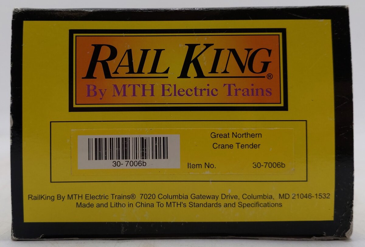 MTH 30-7006b Great Northern Crane Tender LN/Box