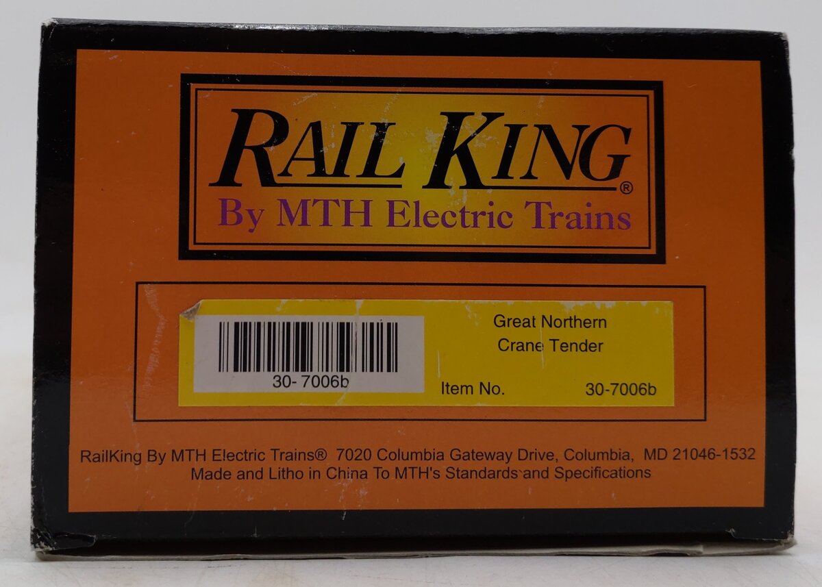 MTH 30-7006b Great Northern Crane Tender LN/Box