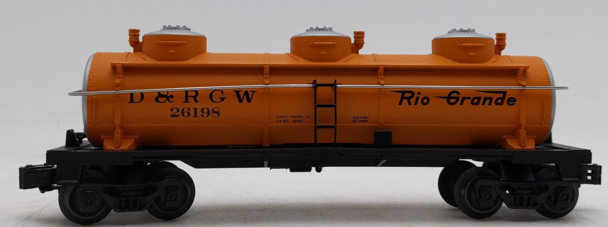 Lionel 6-26198 Rio Grande 3-Dome Tank Car LN/Box