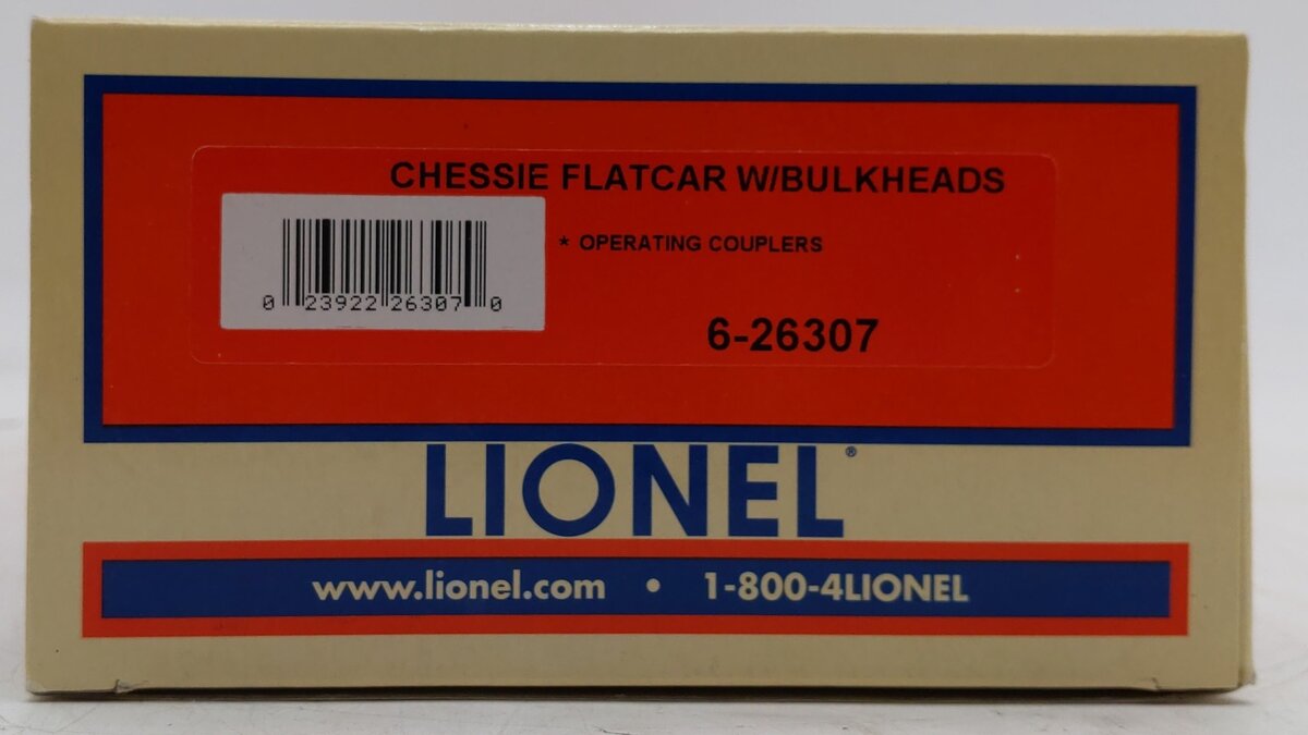 Lionel 6-26307 Chessie Flatcar w/Bulkheads LN/Box