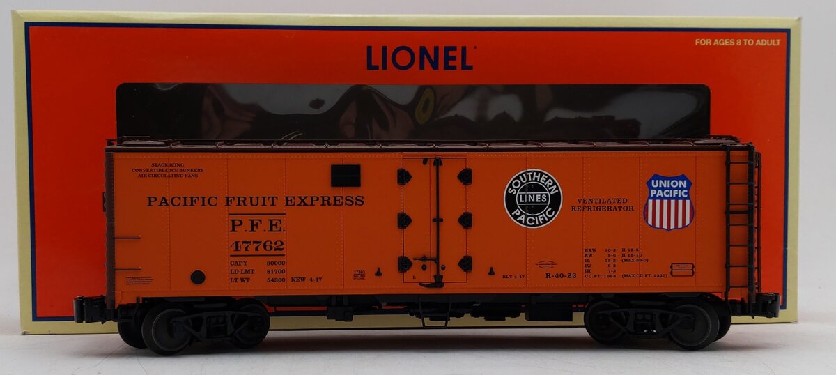 Lionel 6-17383 O Gauge Pacific Fruit Express Steel-Sided Refrigerator Car #47762 LN/Box