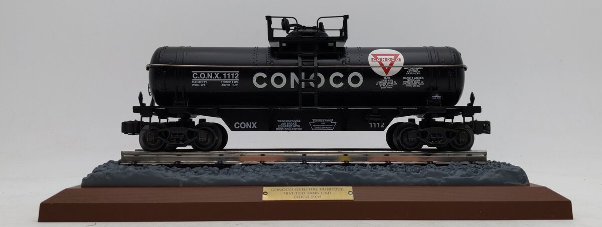 K-Line K-639104 O Gauge Conoco Riveted Tank Car/Bank EX/Box