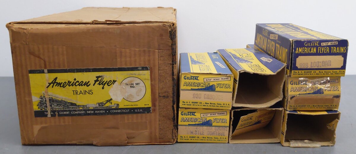 American Flyer K5352W Vintage S Pacemaker Set: 326 928 936 937 946 925 930 VG/Box