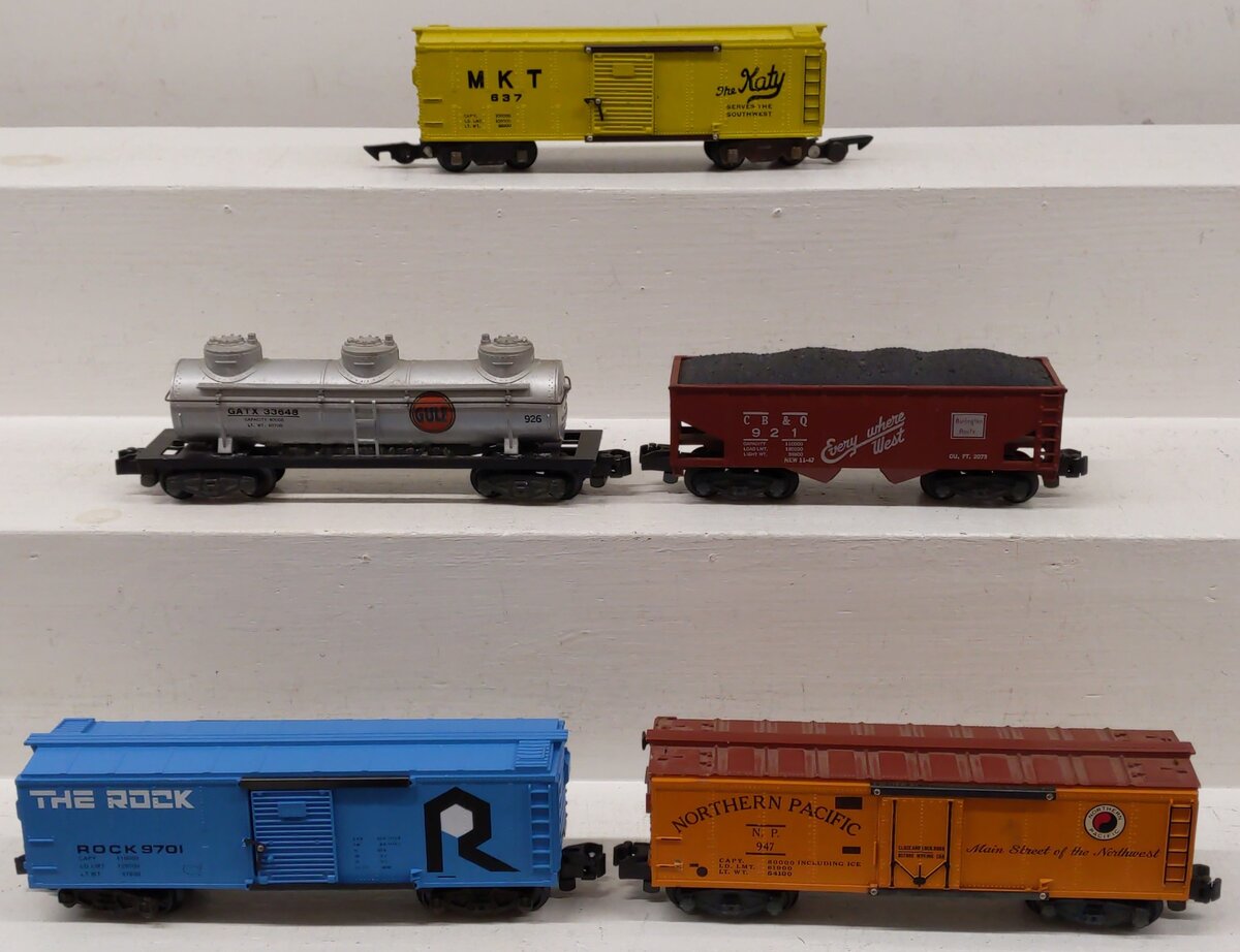 American Flyer S Gauge Assorted Freight Cars 637 926, 921, 4-9701, 947 [5] VG