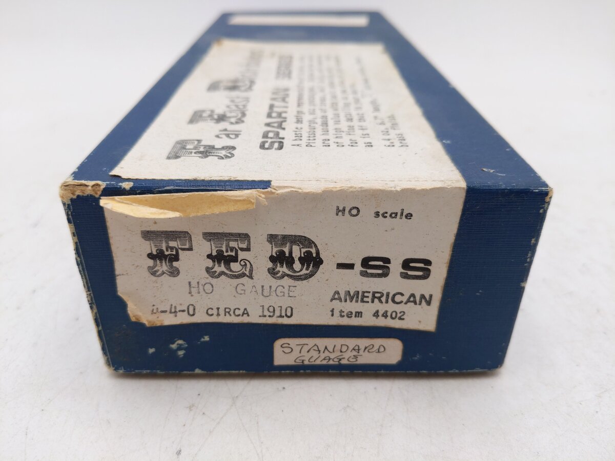 Far East Dist. 4402 HOn3 Brass 4-4-0 Steam Locomotive & Tender -Unpainted VG/Box