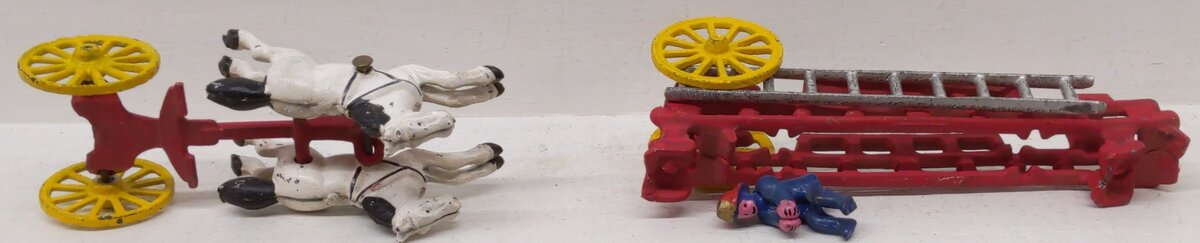 Vintage Cast-iron Horse & Fireman Carriage