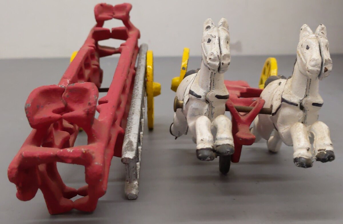 Vintage Cast-iron Horse & Fireman Carriage