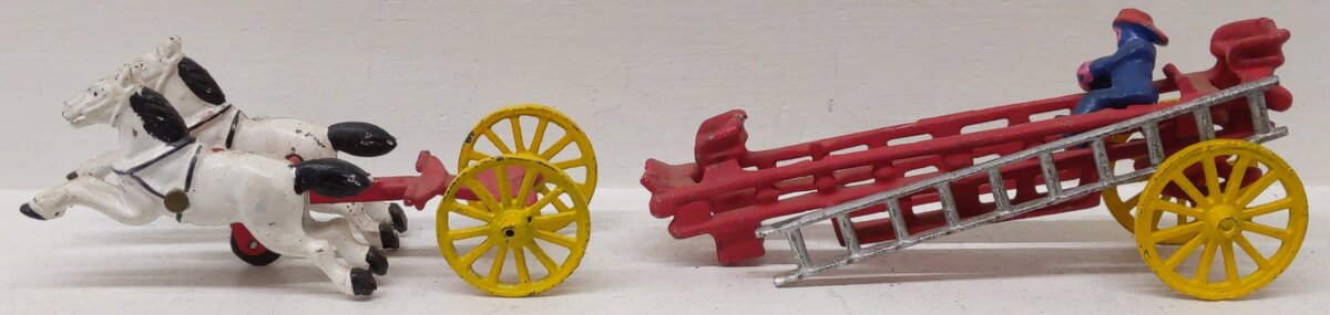 Vintage Cast-iron Horse & Fireman Carriage