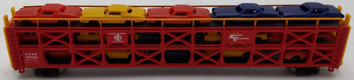 Bachmann 46502 N Atchison, Topeka & Santa Fe Tri-Level Open Auto Carrier #88969 EX