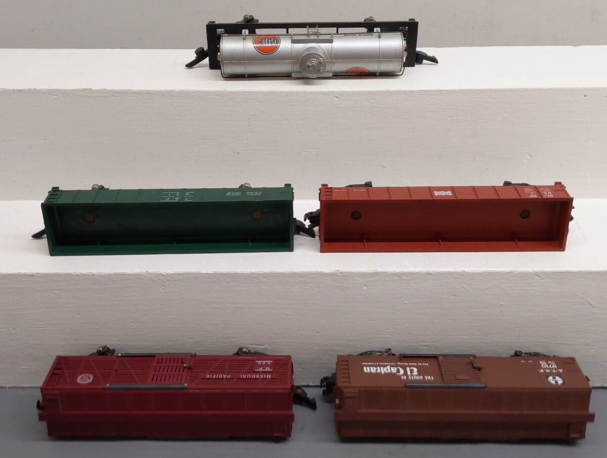 American Flyer S Gauge Assorted Freight Cars 629, 625G, 631, 4-9710, 941 [5] VG