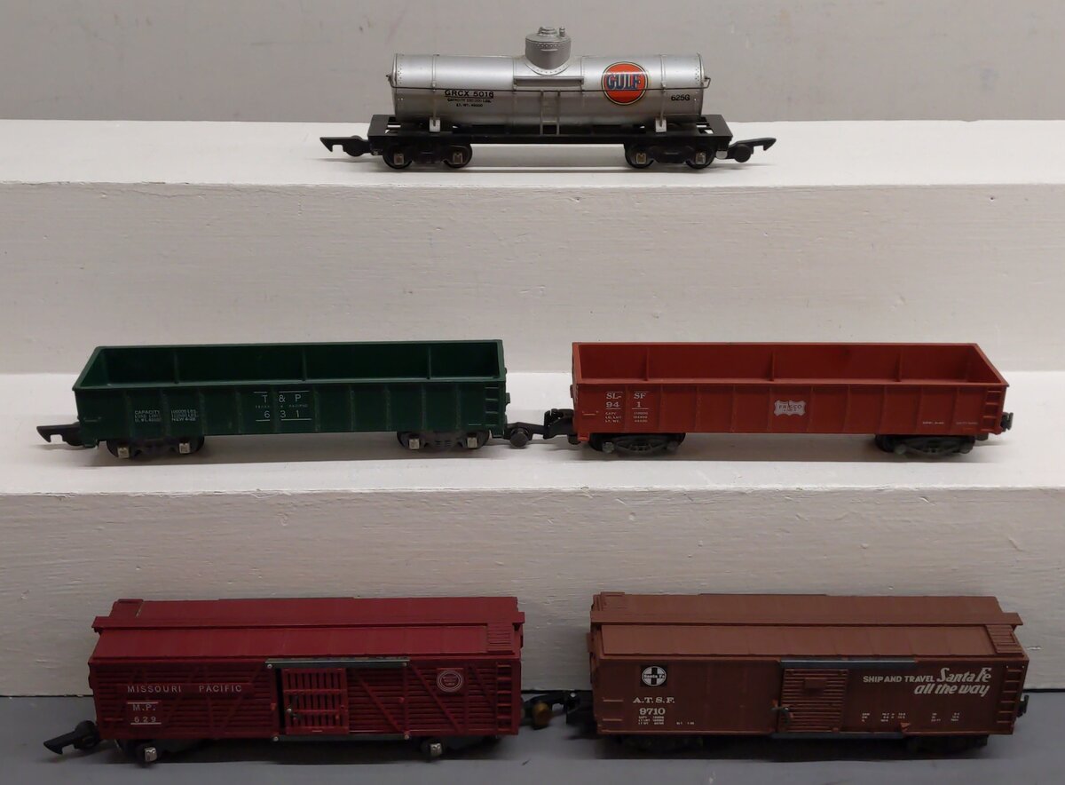 American Flyer S Gauge Assorted Freight Cars 629, 625G, 631, 4-9710, 941 [5] VG